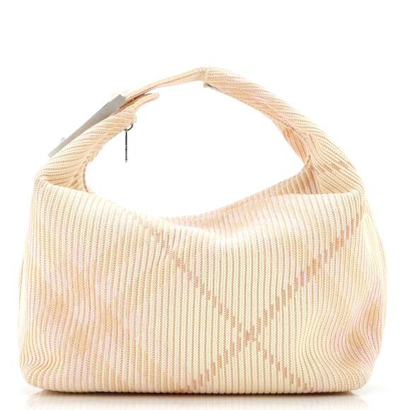 Burberry Peg Handle Bag Knit Check #171933B98B - Picture 1 of 8